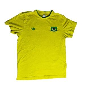 adidas Yellow Brazil Flag Short Sleeve Tee